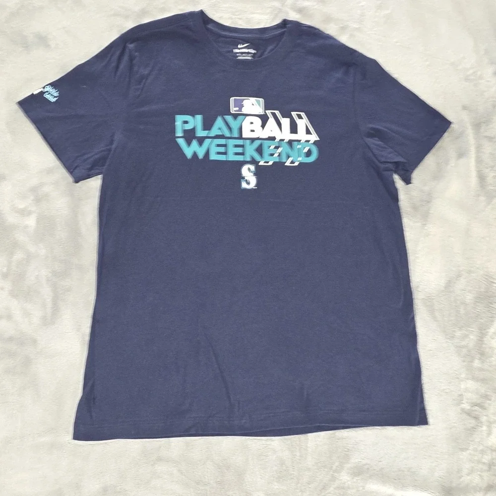 Seattle‎ Mariners Women's The Nike Tee Short Sleeve Navy Blue Size XL Baseball